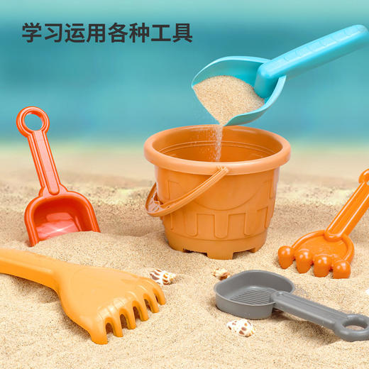 释放宝宝玩沙天性】纽奇儿童沙滩玩具套装 海边挖沙挖土铲子工具推车 商品图4