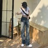 【复古潮流！小个子宽松直筒显瘦牛仔裤女】透气舒适柔软，高腰显瘦，穿上尽显潮流，耐穿耐洗，秋冬季阔腿拖地长裤子ins潮粉丝专属 商品缩略图3