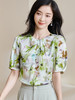 米思阳2025夏季新款透气真丝衬衣宽松遮肉桑蚕丝女上衣短袖女1509 商品缩略图1