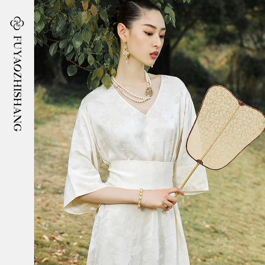 IWY/扶摇系列 夏季禅意素雅新中式连衣裙23FYQ162 商品图3