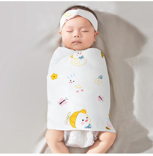 【一巾多用 既防惊跳又护肚】婴儿防惊跳神器新生儿睡袋宝宝防惊吓睡觉襁褓巾春夏薄款a类包巾 商品图12