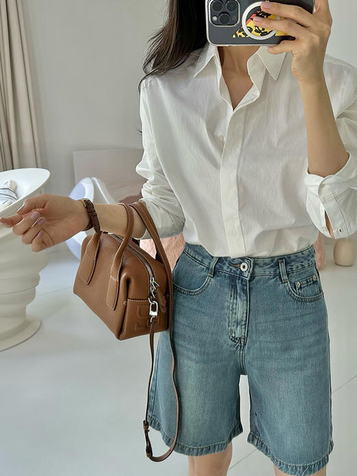 冰爽感 简约双色牛仔短裤 商品图5