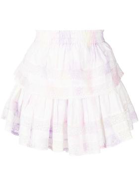 LOVESHACKFANCY - RUFFLE MINI SKIRT - MULTI TIE DYE - 短裙 - 多色
