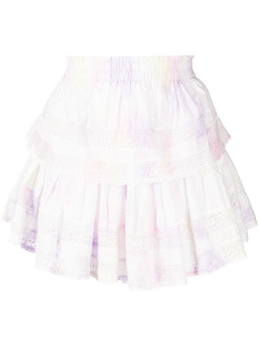 LOVESHACKFANCY - RUFFLE MINI SKIRT - MULTI TIE DYE - 短裙 - 多色 商品图0