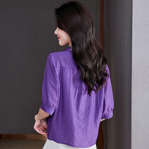 夏季开衫，复古精美刺绣宽松不规则衬衫棉麻民族风衬衣女上衣KQL-A83N8587 商品图3