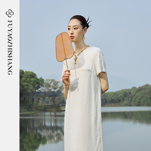 IWY/扶摇系列 夏季国风提花圆领连衣裙23FYQ147 商品图4