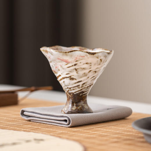 樱花釉何叶杯手工日式志野烧闻香杯茶盏高足个人主人杯品茗杯单杯 商品图0