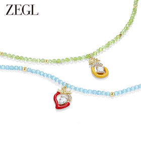 ZEGL设计师缤纷水果系列草莓项链女轻奢小众2023年新款菠萝锁骨链