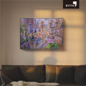 《印象南京路·梦开始的地方》上海城市风景图蓝卡拼图1000片