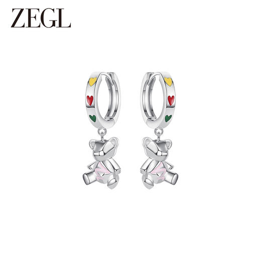 ZEGL设计师小熊系列耳环女小众设计感高级耳钉耳饰品 商品图1