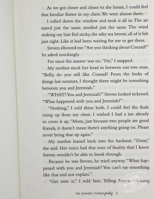 【中商原版】我变漂亮的那个夏天 我变漂亮的那个夏天系列1 英文原版 SUMMER I TURNED PRETTY Jenny Han 商品图4