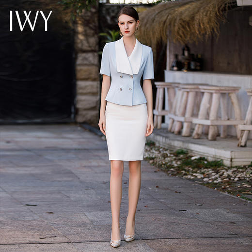 IWY/夏季新款气质高端西装半裙女套装两件套医美整形职业工作服女CS1776-L 商品图0