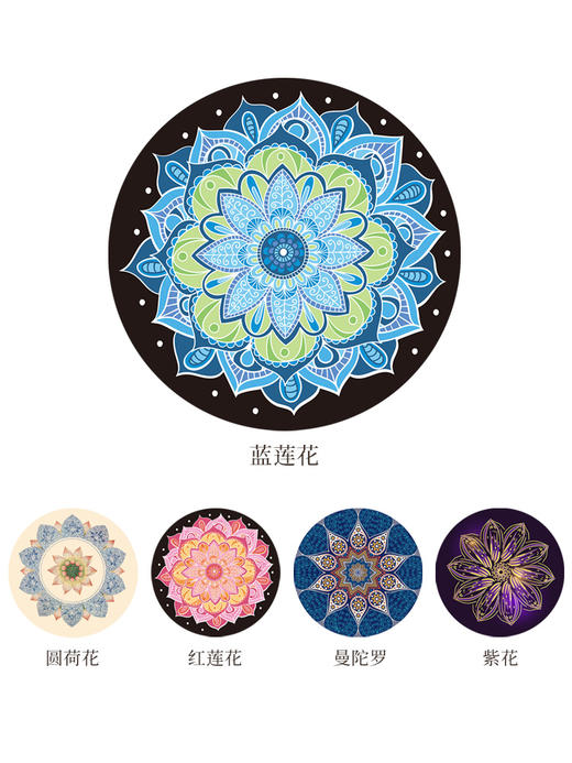 梵茂 圆形瑜伽垫 防滑专业健身瑜珈地毯打坐冥想垫禅修 商品图4