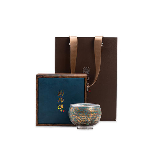 常青釉金银彩杯子总裁杯陶瓷茶杯纯手工日式个人专用主人杯品茗杯 商品图4