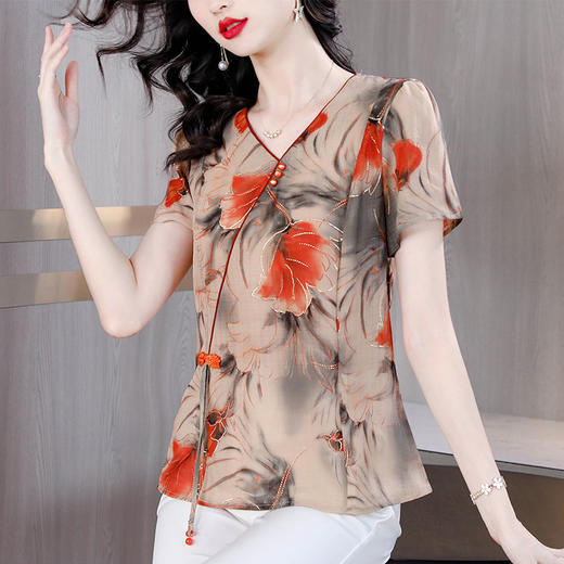 宽松显瘦，新款洋气棉麻气质遮肉显瘦小衫KQL-413H6703 商品图7