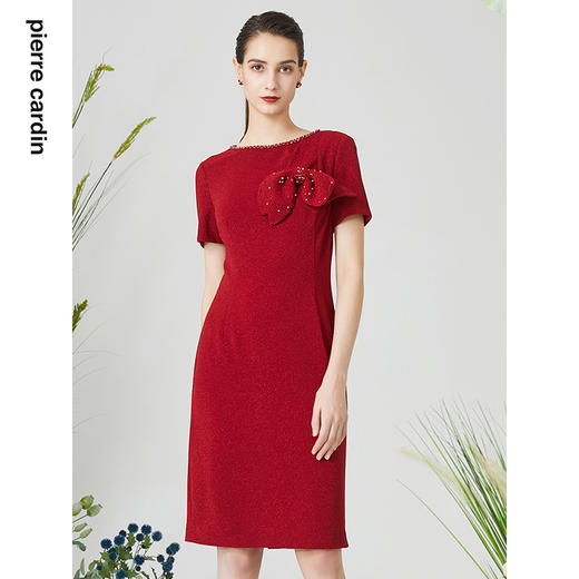 皮尔卡丹女装夏季新款通勤淑女修身礼服连衣裙P3140D3043R0
 商品图0