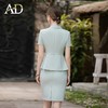 AD绿色主持人西装裙套装女正式场合教师面试正装气质高端职业装夏 商品缩略图3