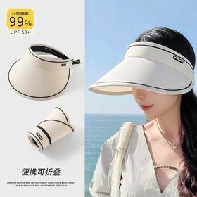 【UV防护，遮阳遮脸，夏季必备！】大帽檐可折叠骑车防紫外线空顶防晒帽，女性专属！