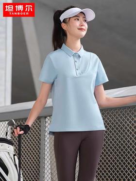 坦博尔女士POLO衫3220210黑色，水沁蓝