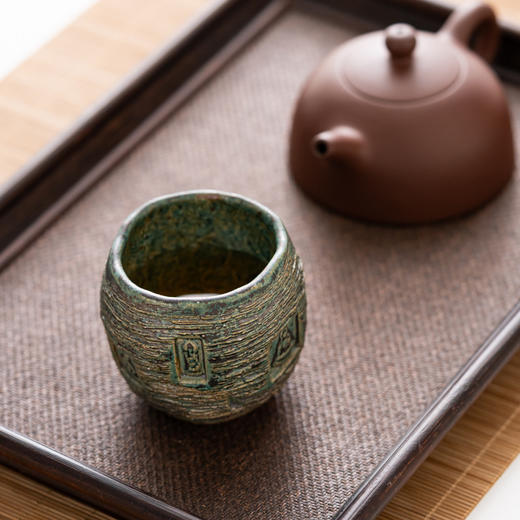 敦煌印象青铜釉禅泥主人杯手工茶盏日式志野烧复古陶瓷茶杯品茗杯 商品图1