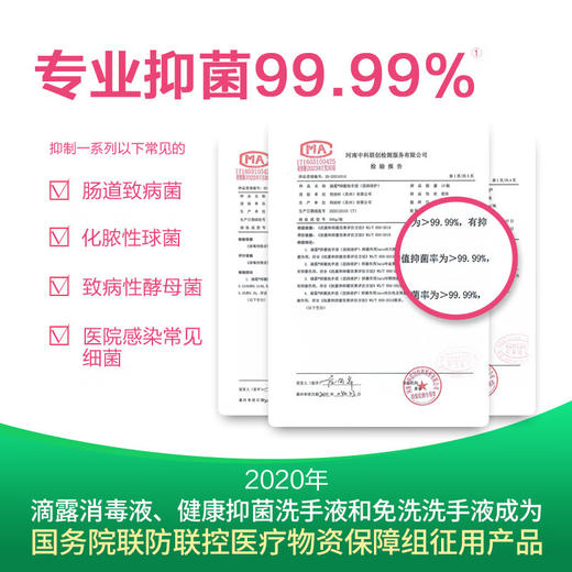 滴露（Dettol）健康抑菌洗手液滋润倍护500g 消毒抑菌99.99% 儿童适用不含酒精 商品图2