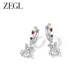 ZEGL设计师小熊系列耳环女小众设计感高级耳钉耳饰品