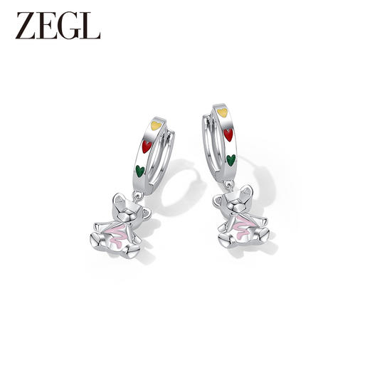 ZEGL设计师小熊系列耳环女小众设计感高级耳钉耳饰品 商品图0