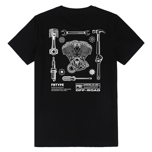 自由基地夏季摩托机车motorcycles零件图案印花短袖T恤户外休闲衫 NMT-2000 商品图2