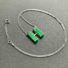 高冰种阳绿翡翠H锁骨链18k白金钻石镶嵌 商品缩略图3