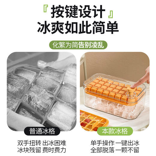 【懒人常备！按压式冰格一按出冰家用冰冰格模具】多格组合清洗方便防尘隔味 创意大容量储冰制粉丝专属 商品图2