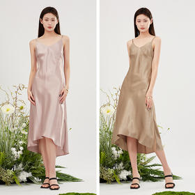 【商场同款】阿菁娜优雅简约醋酸月光吊带裙A30X112088