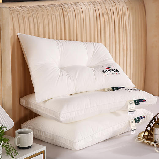 西伯利亚枕  优选全棉面料 柔软的全棉面料 安睡一整晚羽丝绒饱满填充 逢松柔软 分散头压力 商品图7