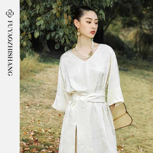 IWY/扶摇系列 夏季禅意素雅新中式连衣裙23FYQ162 商品图4