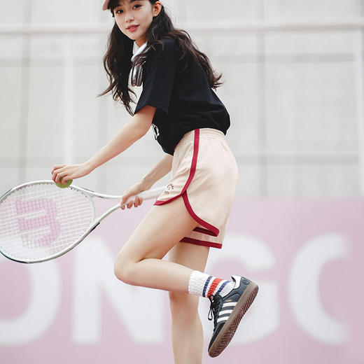 马登女装美式复古休闲百搭运动短裤bm风夏季字母印花显瘦高腰热裤 商品图0