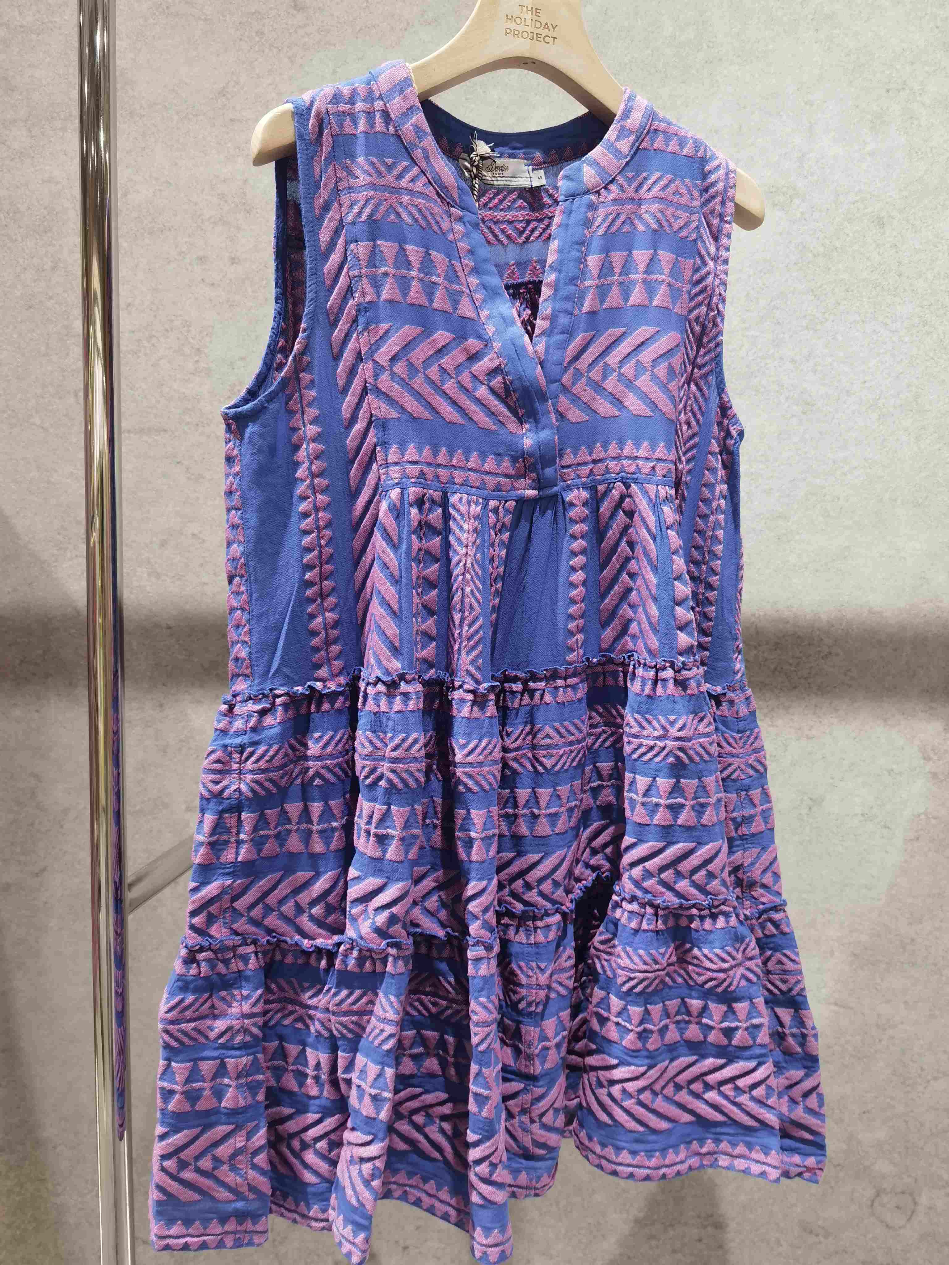 Devotion Twins - Ella Sleeveless Short Dress - N.Pink-B.Bl/Blue - 连身裙 - 粉蓝色