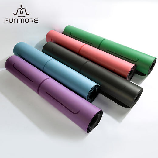 梵茂 PU土豪瑜伽垫  体位线防滑 进口天然橡胶 专业加厚加宽加长 商品图1