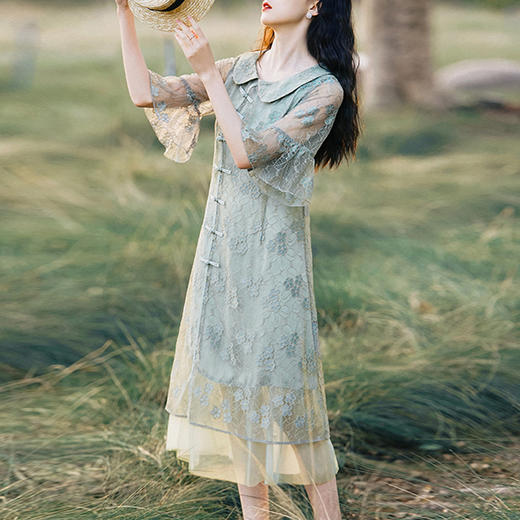 裁缝学苑AQ24 连衣裙纸样女装娃娃领改良旗袍新款衣服打版裁剪图 商品图5
