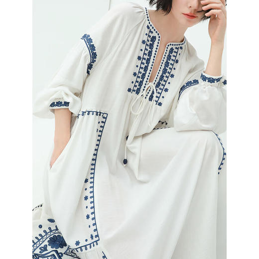 COCOBELLA重工定位刺绣民族风连衣裙女度假沙滩裙两件套FR920 商品图1