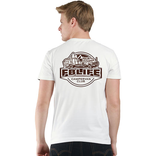 自由基地夏季新款户外山系露营拖挂房车图案印花短袖休闲T恤半袖 NMT-2010 商品图0