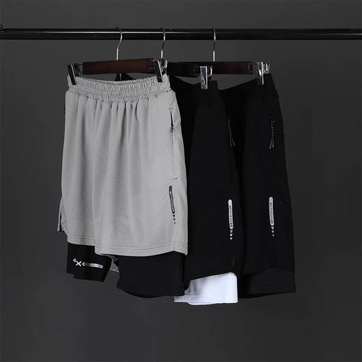 跃牌【跃LEAP-ACTIVE】系列假两件夏季新款美式篮球短裤男训练健身运动跑步透气中裤四五分裤283 商品图3