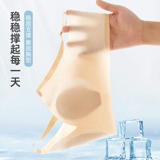 【夏天必备】新款超薄凉感冰丝，无痕显小固定。大胸不再尴尬，走到哪里自信向前。轻盈果冻条，柔软支撑兔耳朵杯。让你舒适呼吸，随性舞动身心 商品图2