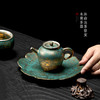 常青釉金银彩莲花壶承水果盘茶点盘干泡台陶瓷手工复古壶底座壶托 商品缩略图2