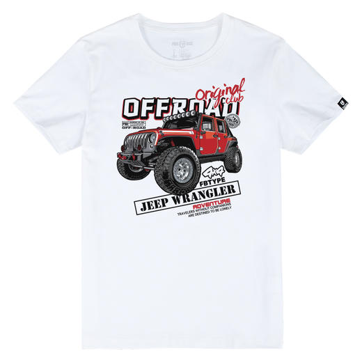 自由基地夏季新款男士牧马人越野车硬派改装图案印花团队队服T恤 NMT-2009 商品图4