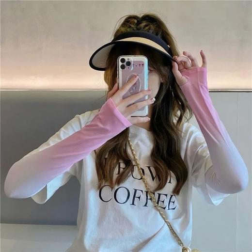 【户外运动必备！采用冰丝面料】冰感升级夏季防晒袖套，清凉舒适，防晒护肤，纯色设计，时尚百搭。 商品图0