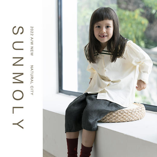 三茉童装/M178/纯棉洋气时髦方领学院风女童衬衫 商品图4