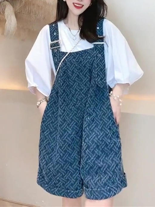 裁缝学苑AQ59 印花牛仔背带裤纸样衬衫套装女装服装裤子打板裁剪 商品图4