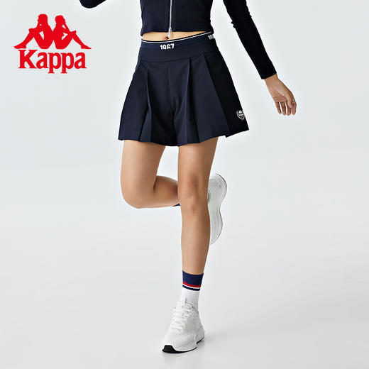 Kappa卡帕复古运动短裤2023新款女显高A字短裤双腰休闲三分裤夏 商品图0