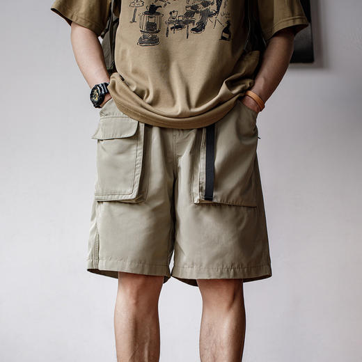 工装优选 山系户外多口袋直筒短裤宽松机能速干快脱休闲裤子男夏 商品图0