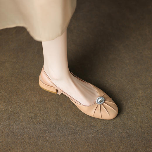 复古轻奢，轻便简约羊皮包头低跟凉鞋QQJ-JZ-788F 商品图7