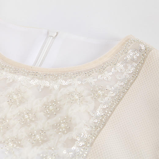 NF8Q1斯尔丽瑟俪商场同款2023夏季新款手工钉珠款拼接收腰时尚连衣裙 商品图4